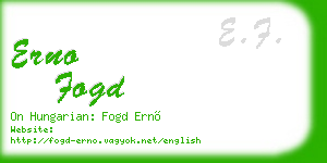 erno fogd business card